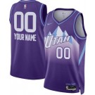 Men's Utah Jazz Custom Purple 2024 City Heat Press Jersey