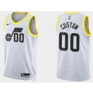 Men's Utah Jazz Custom White 2022 Association Icon Heat Press Jersey