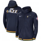 Men's Utah Jazz Navy 75th Anniversary Performance Showtime Full Zip Hoodie Jacket