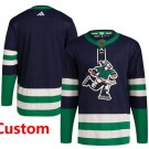 Men's Vancouver Canucks Customized Navy 2022 Reverse Retro Authentic Jersey