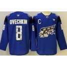 Men's Washington Capitals #8 Alex Ovechkin Blue 50th Authentic Jersey
