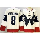 Men's Washington Capitals #8 Alex Ovechkin White Alternate Authentic Jersey