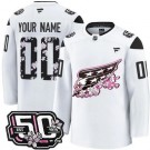 Men's Washington Capitals Customized White 50th Anniversary Authentic Jersey
