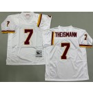 Men's Washington Redskins #7 Joe Theismann White Throwback Jersey