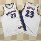 Men's Washington Wizards #23 Michael Jordan White Throwback Authentic Jersey