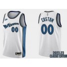 Men's Washington Wizards Custom White 2022 Classic Icon Heat Press Jersey
