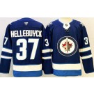 Men's Winnipeg Jets #37 Connor Hellebuyck Blue Authentic Jersey
