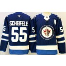 Men's Winnipeg Jets #55 Mark Scheifele Blue Authentic Jersey