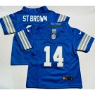 Toddler Detroit Lions #14 Amon Ra St Brown Limited Blue FUSE Vapor Jersey