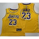 Toddler Los Angeles Lakers #23 LeBron James Yellow Swingman Jersey