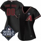 Women's Arizona Diamondbacks Customized Black 2023 World Series Cool Base Jersey