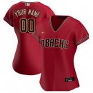 Women's Arizona Diamondbacks Customized Red Cool Base Jersey