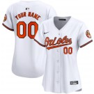 Women's Baltimore Orioles Customized White Limited Jersey