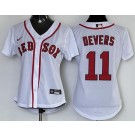 Women's Boston Red Sox #11 Rafael Devers White Cool Base Jersey