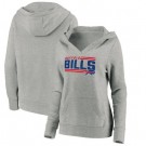 Women's Buffalo Bills Gray On Side Stripe V Neck Pullover Hoodie