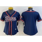 Women's Chicago Bears Blank Navy Baseball Jersey