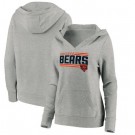 Women's Chicago Bears Gray On Side Stripe V Neck Pullover Hoodie