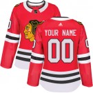 Women's Chicago Blackhawks Customized Red Authentic Jersey