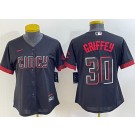 Women's Cincinnati Reds #30 Ken Griffey Black 2023 City Cool Base Jersey