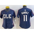 Women's Cleveland Guardians #11 Jose Ramirez Navy 2024 City Connect Limited Jersey