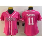 Women's Dallas Cowboys #11 Micah Parsons Limited Pink Baseball Jersey