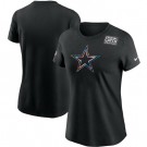 Women's Dallas Cowboys Black Crucial Catch Sideline Performance T Shirt
