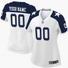 Women's Dallas Cowboys Customized Game White Thanksgiving Jersey