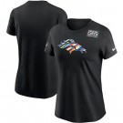 Women's Denver Broncos Black Crucial Catch Sideline Performance T Shirt