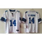 Women's Detroit Lions #14 Amon Ra St Brown Limited White FUSE Vapor Jersey