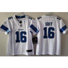 Women's Detroit Lions #16 Jared Goff Limited White Vapor Jersey