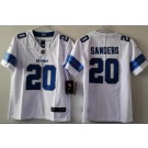 Women's Detroit Lions #20 Barry Sanders Limited White Vapor Jersey