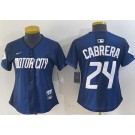 Women's Detroit Tigers #24 Miguel Cabrera Navy 2024 City Connect Limited Jersey