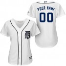 Women's Detroit Tigers Customized White Cool Base Jersey