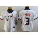 Women's Houston Astros #3 Jeremy Pena White 2025 City Connect Limited Jersey