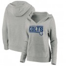 Women's Indianapolis Colts Gray On Side Stripe V Neck Pullover Hoodie