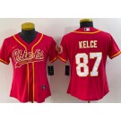 Women's Kansas City Chiefs #87 Travis Kelce Limited Red Baseball Jersey