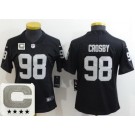 Women's Las Vegas Raiders #98 Maxx Crosby Limited Black C Patch Vapor Jersey