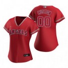 Women's Los Angeles Angels Customized Red Alternate 2020 Cool Base Jersey