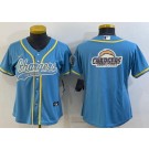 Women's Los Angeles Chargers Blank Limited Powder Blue Team Logo Baseball Jersey
