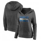 Women's Los Angeles Chargers Charcoal First String V Neck Pullover Hoodie