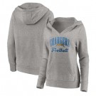 Women's Los Angeles Chargers Gray Victory Script V Neck Pullover Hoodie
