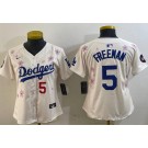 Women's Los Angeles Dodgers #5 Freddie Freeman Cream 2025 Tokyo Series Limited Jersey