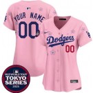 Women's Los Angeles Dodgers Customized Pink 2025 Tokyo Series Limited Jersey