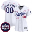 Women's Los Angeles Dodgers Customized White 2025 Tokyo Series Limited Jersey