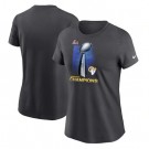 Women's Los Angeles Rams Anthracite Super Bowl LVI Champions Lombardi Trophy T-Shirt