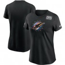 Women's Miami Dolphins Black Crucial Catch Sideline Performance T Shirt