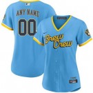 Women's Milwaukee Brewers Customized Powder Blue 2022 City Connect Cool Base Jersey