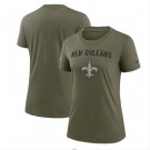 Women's New Orleans Saints Olive 2022 Salute To Service Legend T Shirt