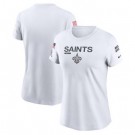 Women's New Orleans Saints White 2024 Salute To Service Legend Performance T Shirt