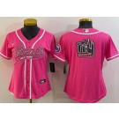 Women's New York Giants Blank Limited Pink Team Logo Baseball Jersey